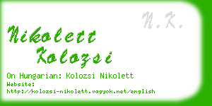 nikolett kolozsi business card